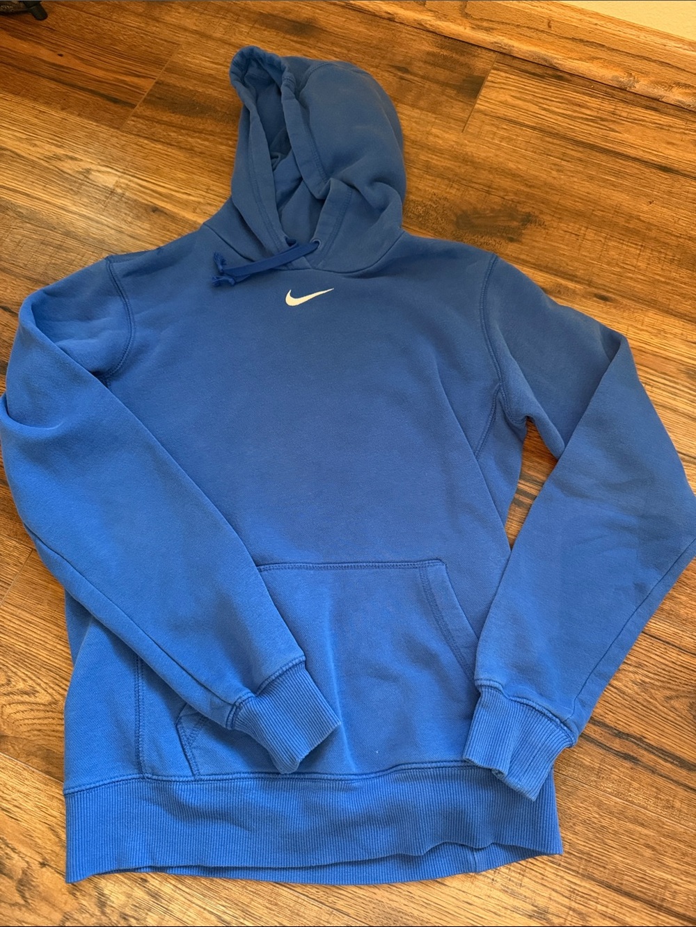 Nike Royal Blue Pullover Hoodie with White Swoosh